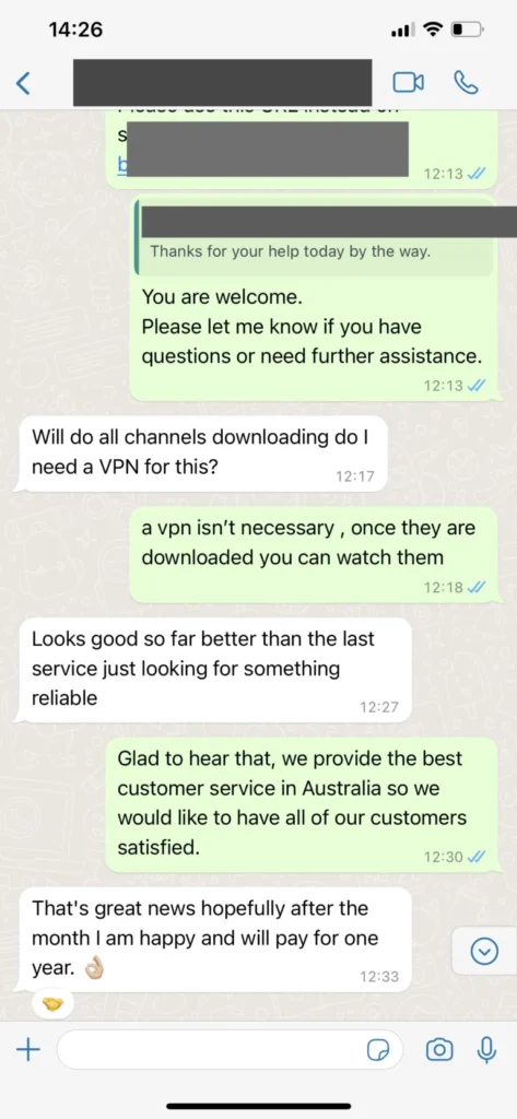 Bekräftelse på förnyat abonnemang via WhatsApp 3
